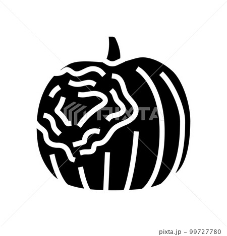 pumpkin rotten food glyph icon vector illustration 99727780