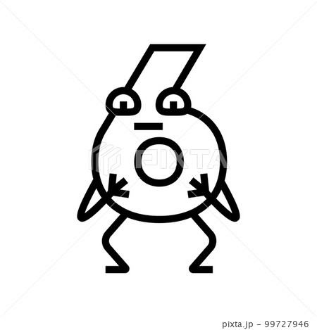 six number character line icon vector illustration 99727946