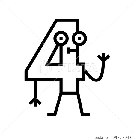 four number character line icon vector illustration four number character line icon vector illustration 99727948