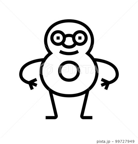 eight number character line icon vector illustration eight number character line icon vector illustration 99727949