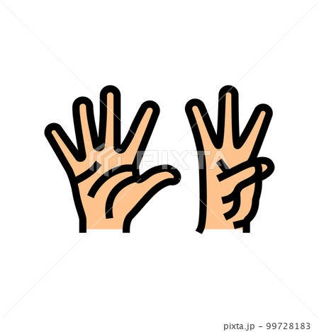 eight number hand gesture color icon vector illustration 99728183