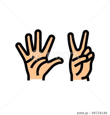 seven number hand gesture color icon vector illustration 99728186