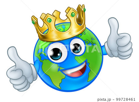 King Earth Globe World Mascot Cartoon Character 99728461