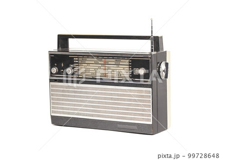 Old transistor radio isolated on white Old transistor radio isolated on white 99728648