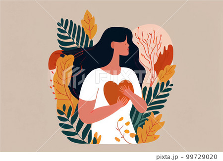 Woman show love to yourself. The concept of valentine's day, feminism and lgbt 99729020