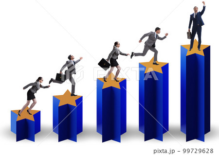 Concept of growing satisfaction levels with stars 99729628