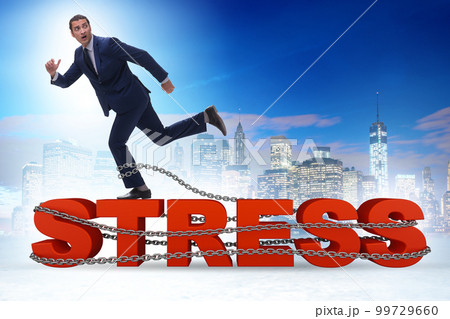 Concept of work related stress with businessman Concept of work related stress with businessman 99729660