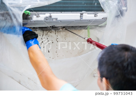 大掃除、エアコンクリーニング、掃除、エアコン、クーラー、ハウスクリーニング、冷房、汚れ、高圧洗浄 99731043