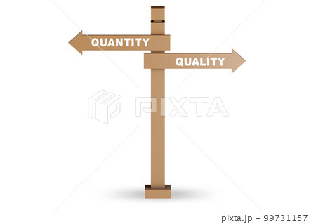 Concept of trade-off between quality and quantity 99731157