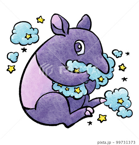 専用 手描きイラスト ばく×ミニ バク イラスト カラーのイラスト素材 [99731373] - PIXTA