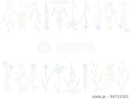 雑草線画フレーム 99731502