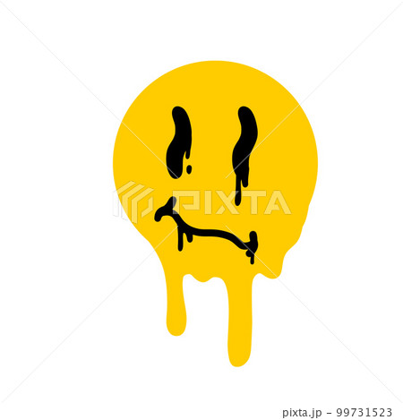 Acid smile face. Psychedelic symbol of rave and techno. Funny sticker for crazy print. Acid smile face. Psychedelic symbol of rave and techno. Funny sticker for crazy print. 99731523