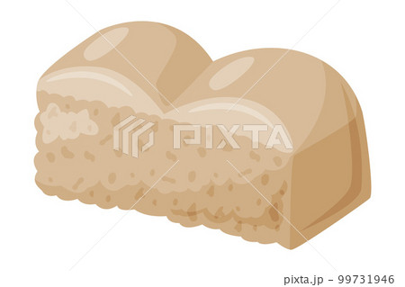 Piece of porous white chocolate. Sweet confectionery product, tasty cocoa dessert cartoon vector illustration 99731946