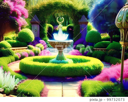 Enchanted garden A magical garden in summer. 99732073