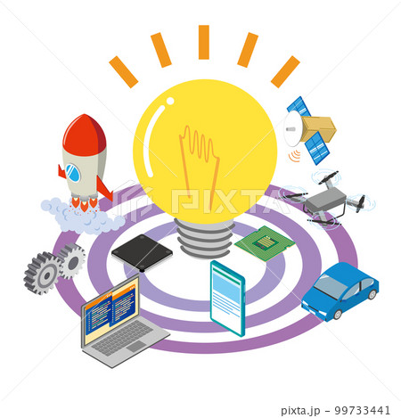 テクノロジーとイノベーションのイメージイラスト テクノロジーとイノベーションのイメージイラスト 99733441
