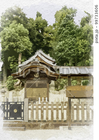 水彩画風　叡福寺　磯長墓　聖徳太子墓　大阪府南河内郡太子町 99733606
