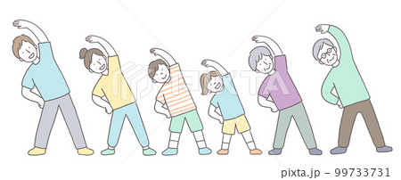 家族でラジオ体操 99733731