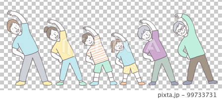 Radio gymnastics with family 99733731