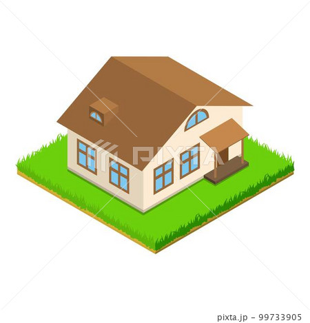 Beautiful house icon. Isometric illustration of beautiful house vector icon for web 99733905
