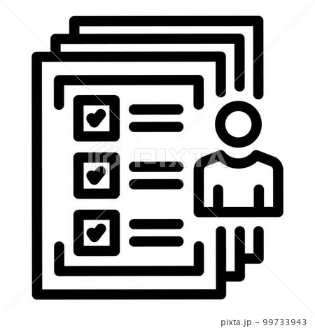 Certificate approved list icon. Outline certificate approved list vector icon for web design isolated on white background 99733943