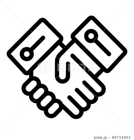 Standard handshake icon. Outline standard handshake vector icon for web design isolated on white background 99733953