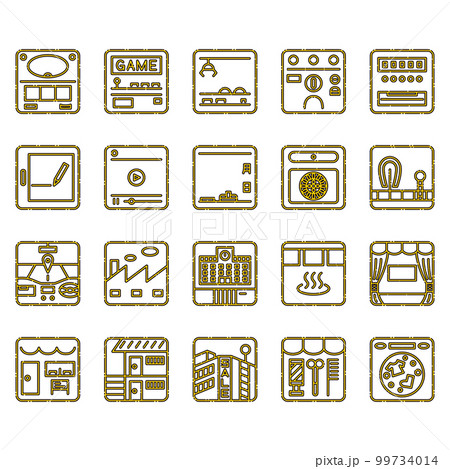 四角い点線アイコンセット 99734014