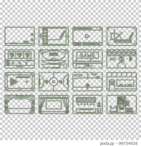 矩形圖標設置顏色陰影綠色 99734016