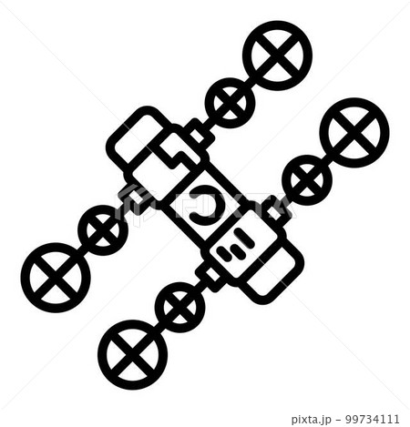 Solar space station icon. Outline solar space station vector icon for web design isolated on white background Solar space station icon. Outline solar space station vector icon for web design isolated on white background 99734111