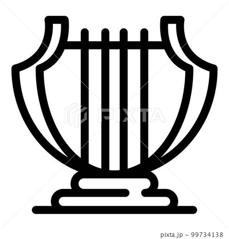 Classic harp icon. Outline classic harp vector icon for web design isolated on white background 99734138