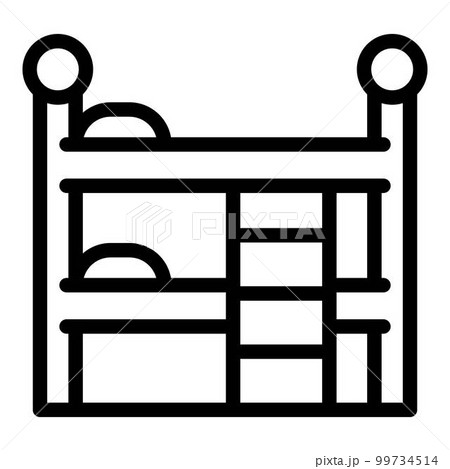 Quiet spaces bunk bed icon. Outline quiet spaces bunk bed vector icon for web design isolated on white background 99734514