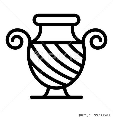 Greek ancient vase icon. Outline greek ancient vase vector icon for web design isolated on white background 99734584