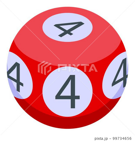 Four number lottery ball icon. Isometric of four number lottery ball vector icon for web design isolated on white background 99734656