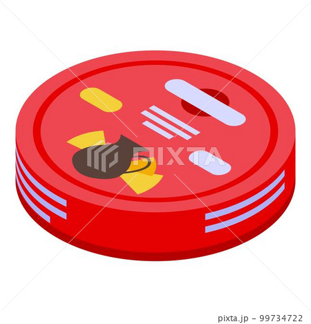 Cheese round package icon. Isometric of cheese round package vector icon for web design isolated on white background 99734722