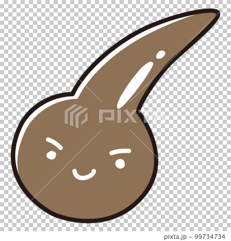 茶髪の一本毛のキャラクター 99734734
