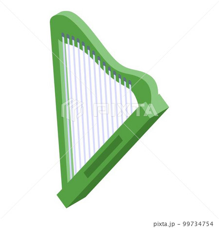Green harp icon. Isometric of green harp vector icon for web design isolated on white background 99734754