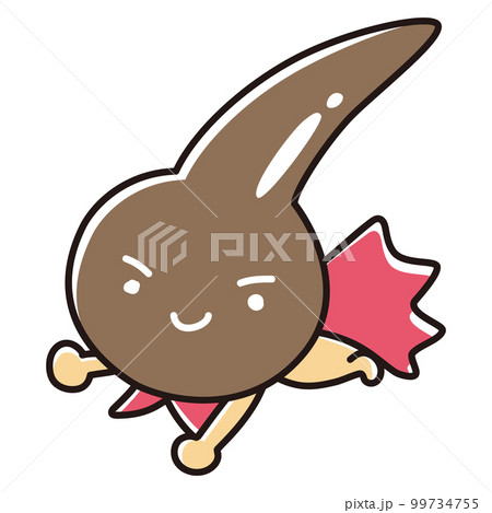 茶色い一本毛のヒーローキャラクター 茶色い一本毛のヒーローキャラクター 99734755