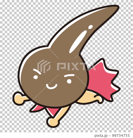 茶色い一本毛のヒーローキャラクター 茶色い一本毛のヒーローキャラクター 99734755