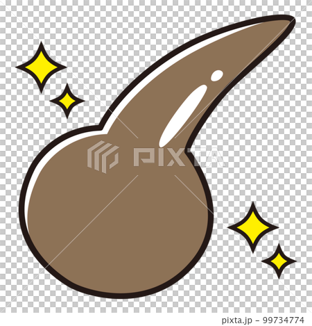 シンプルな茶髪のイラスト 99734774