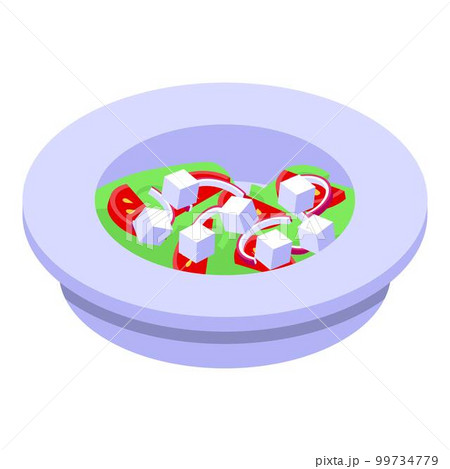 Greek fresh salad icon. Isometric of greek fresh salad vector icon for web design isolated on white background Greek fresh salad icon. Isometric of greek fresh salad vector icon for web design isolated on white background 99734779