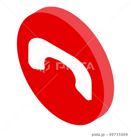 Reject video call icon. Isometric of reject video call vector icon for web design isolated on white background Reject video call icon. Isometric of reject video call vector icon for web design isolated on white background 99735009