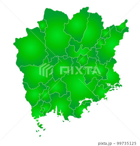 岡山県と市町村地図 岡山県と市町村地図 99735125