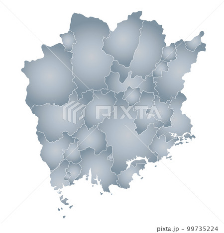 岡山県と市町村地図 岡山県と市町村地図 99735224