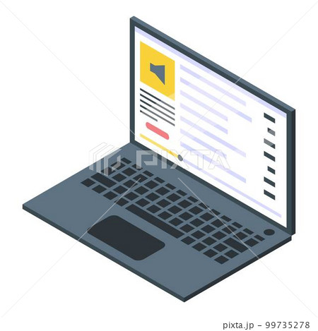 Podcast online laptop icon. Isometric of podcast online laptop vector icon for web design isolated on white background 99735278