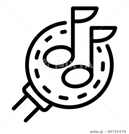 Search music notes icon. Outline search music notes vector icon for web design isolated on white background 99735479