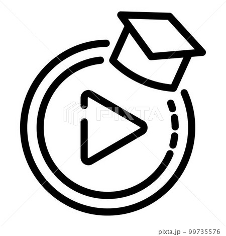 Movie play icon. Outline movie play vector icon for web design isolated on white background 99735576