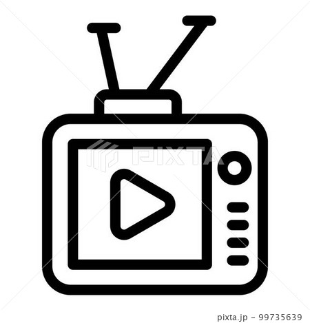 Tv player icon. Outline tv player vector icon for web design isolated on white background 99735639