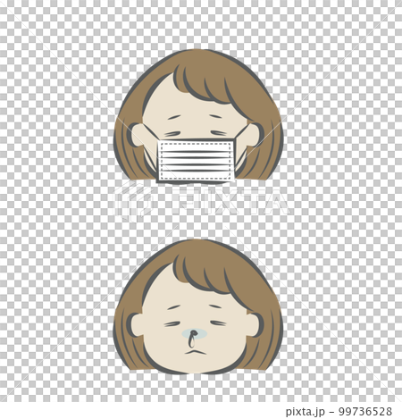 Illustration of a cold/hay fever person 2 color 99736528