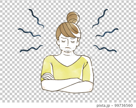認真思考的肥胖女人 99736560