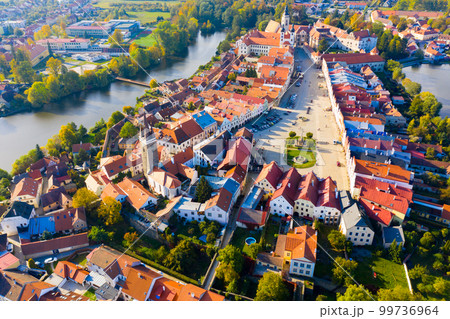Aerial view of Telc, Czech Republic Aerial view of Telc, Czech Republic 99736964