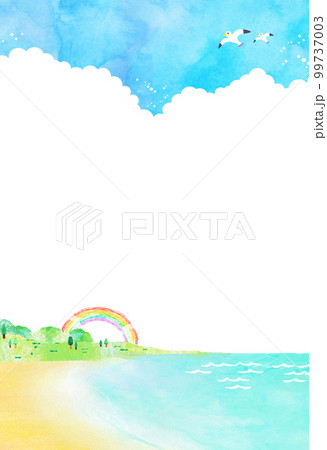 晴天の海街　背景素材 99737003